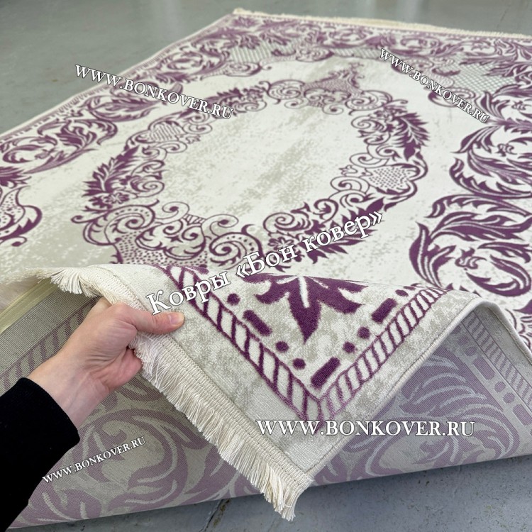 Ковер Медальон Для Гостиной Дизайн 30543 Сиреневый